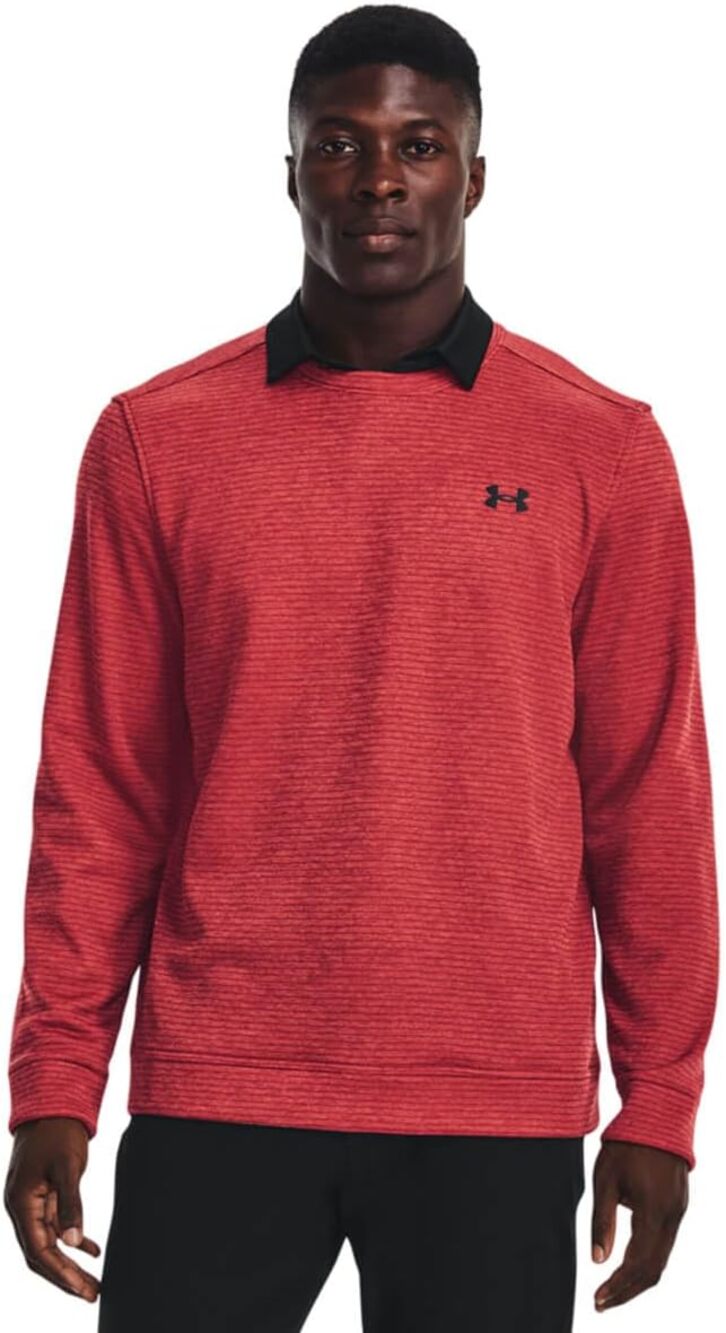 Under Armour Men's L UA Storm SweaterFleece Crew in Stadium Red and Black